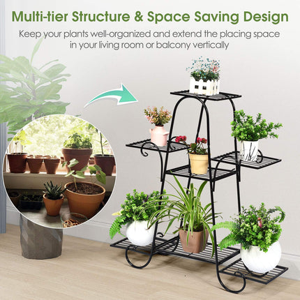 Dreamade 7 Tiers Metal Plant Stand Flower Pots Holder