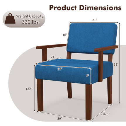 Dreamade Modern Accent Chair, Linen Living Room Arm Chair w/Soft Padded Seat & Backrest