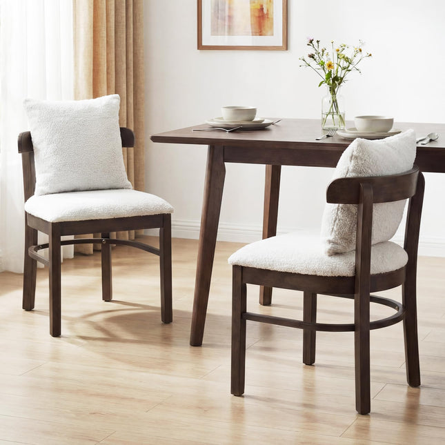 Dreamade Wood Dining Chairs Set of 2/4 w/Removable Pillow