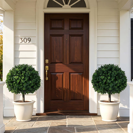 Dreamade 27" Artificial Boxwood Topiary Trees Set of 2 with Ground Spikes