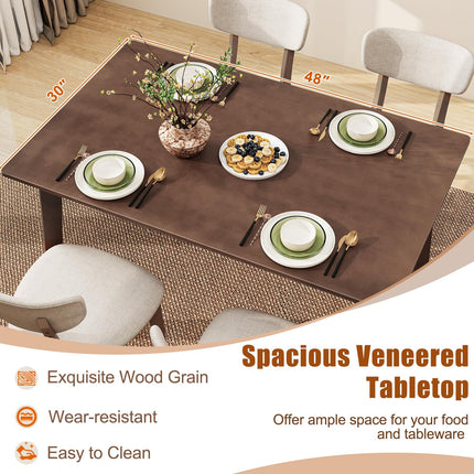 Dreamade 5-Piece Dining Table Set for 4, Kitchen Table Set with 48” Dinner Table, Padded Seat, Rubber Wood Legs