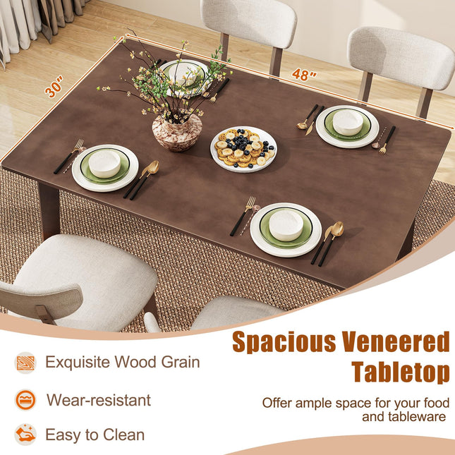 Dreamade 5-Piece Dining Table Set for 4, Kitchen Table Set with 48” Dinner Table, Padded Seat, Rubber Wood Legs