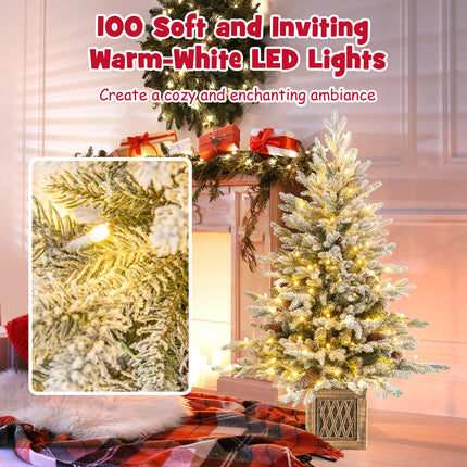 Dreamade 4 FT Pre-lit Entrance Christmas Tree with 231 Branch Tips and 100 LED Lights