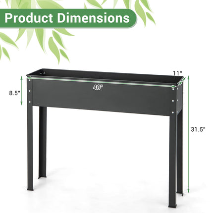 Dreamade Raised Garden Bed, Metal Planter Box with Legs, Drain Hole, Outdoor Indoor Elevated Garden Box