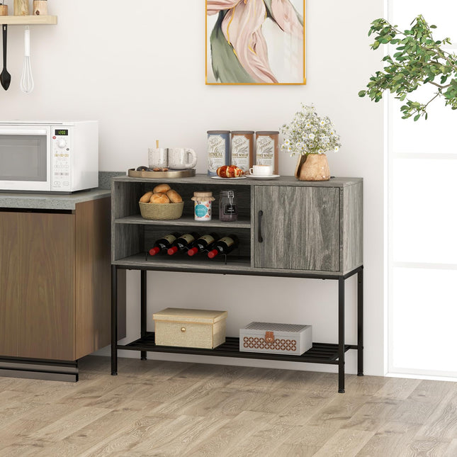 Dreamade Buffet Cabinet with Power Outlets & USB Ports, Wood Coffee Bar Cabinet
