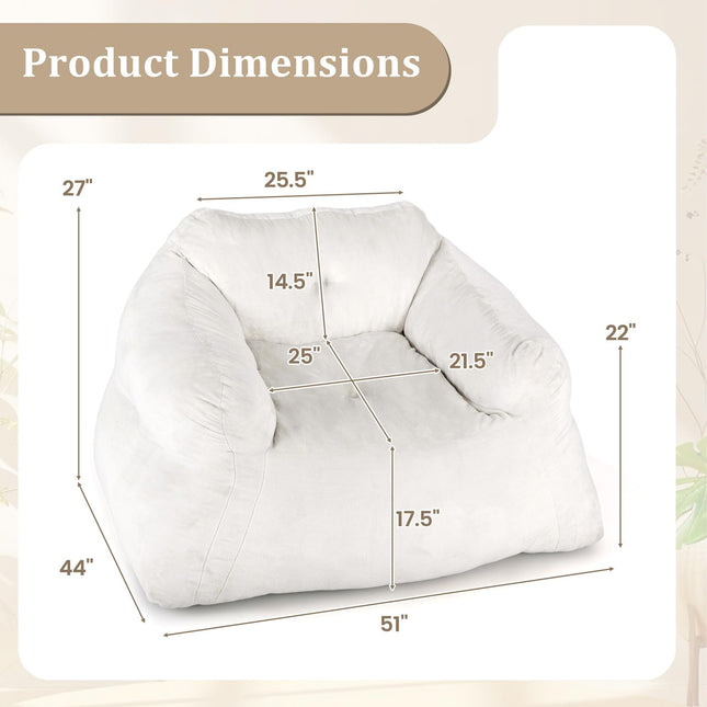 Dreamade Bean Bag Chair for Adults Teens Plush Lazy Sofa with Ultra-Soft Velvet Cover & Non-Slip Bottom
