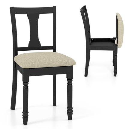 Dreamade Wood Dining Chairs Set Farmhouse Dining Room Chair with Cushion Seat, Armless Wooden Dining Side Chairs
