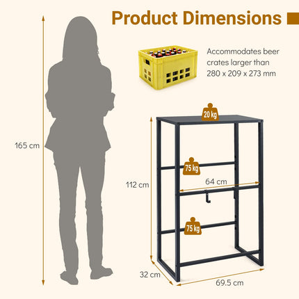 Dreamade 3-Tier Drink Crate Rack for Kitchen