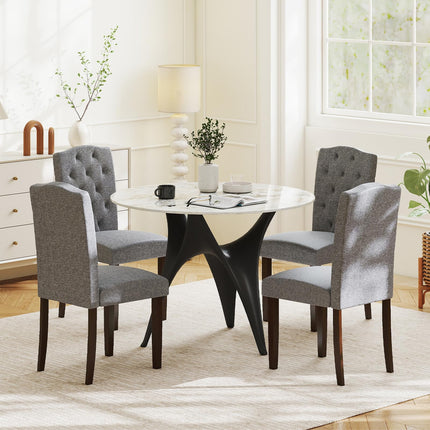 Dreamade Upholstered Dining Chairs Set of 2/4 Button Tufted Fabric Upholstered Parson Chairs