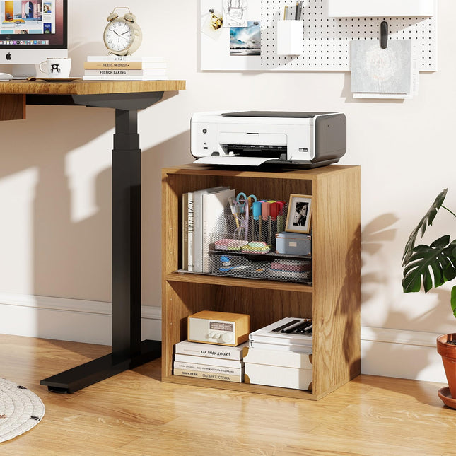 Dreamade 2-Cube Bookshelf | 2-Layer Storage Shelf Bookcase w/Large-Capacity Open Storage Space
