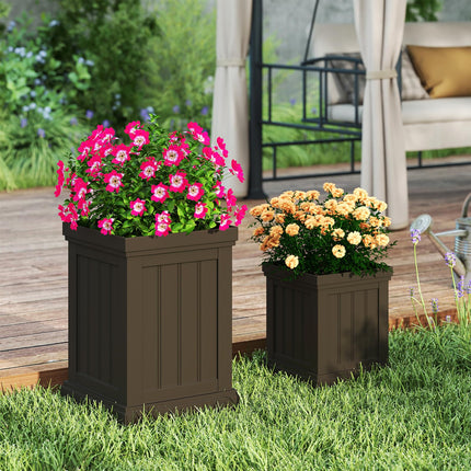 Dreamade 19" Large & 13” Small Flower Pots with Drainage Holes & Nesting Design