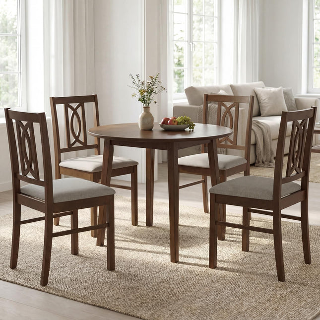 Dreamade Dining Chairs Rubber Wood Dining Room Chairs (2/4)
