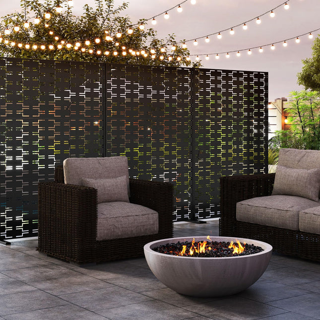Dreamade Metal Privacy Screen 72 x 48 Inch Freestanding Fence Panel Indoor Outdoor