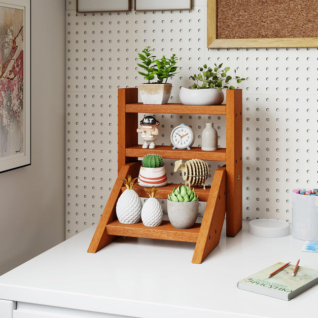 Dreamade Plant Stand for Desk 4-Tier Small Tabletop Ladder Shelf for Succulents