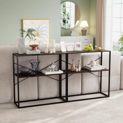 Dreamade 36" Console Table 2-Tier Entryway Table with Open Storage Display Shelves