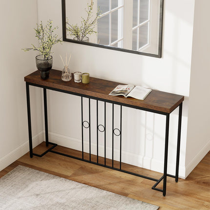 Dreamade 55" Narrow Entryway Table with H-Shaped Base & Spacious Tabletop