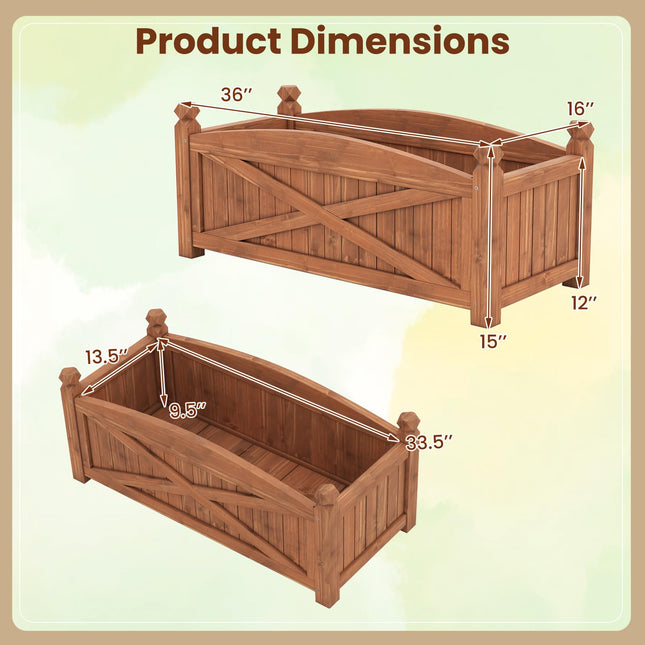 Dreamade Rectangular Garden Bed for Vegetables Flower Herb Fruit