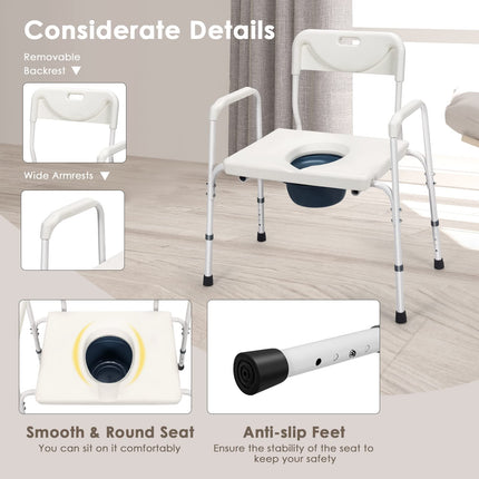 Dreamade 3-in-1 Bedside Commode Chair