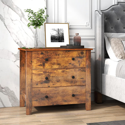 Dreamade Small 3-Drawer Dresser for Bedroom - 28.5” x 18” x 26” Wide Chest of Drawers, Modern Large Nightstand