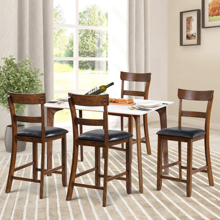 Dreamade 25.5-Inch Counter Height Chair with Backrest, Foam-Padded Cushion, Rubber Wood Legs