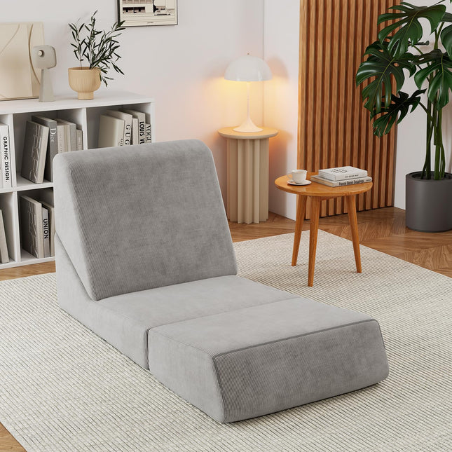 Dreamade 3-in-1 Folding Sofa Bed Convertible Sleeper Chair with Back Support, High Density Sponge