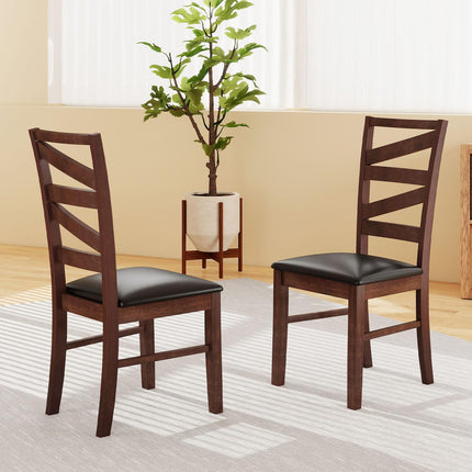 Dreamade Wooden Dining Chairs Set of 2/4 Farmhouse Kitchen Chairs with Rubber Wood Legs