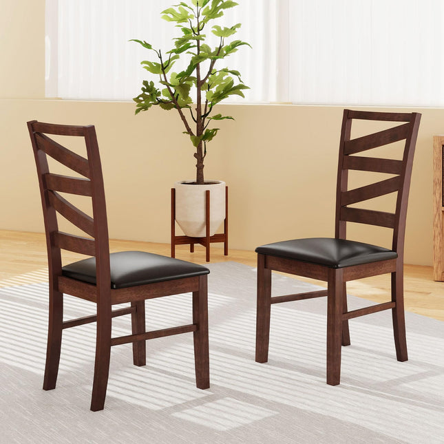 Dreamade Wooden Dining Chairs Set of 2/4 Farmhouse Kitchen Chairs with Rubber Wood Legs