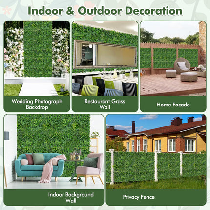 Dreamade Grass Wall Panels Backdrop - 4 PCS 20"x20" Artificial Tropical Boxwood Panels