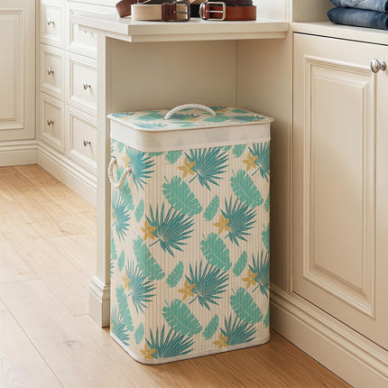Dreamade 19 Gal Bamboo Laundry Hamper w/Removable Liner & Portable Handles