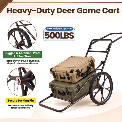 DREAMADE Deer Cart | Foldable Hunting Game Hauler with 500 LBS Capacity