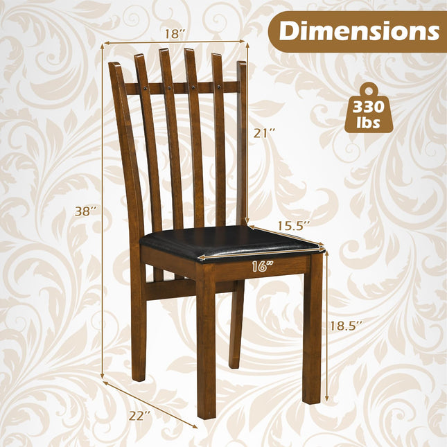 Dreamade Wood Dining Chairs Set w/ Rubber Wood Frame