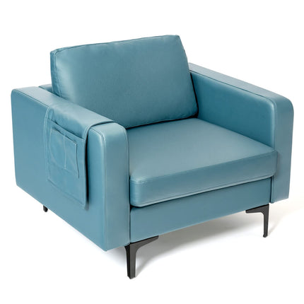 Dreamade Modern Accent Chair w/Comfy Thick Cushion, Magazine Pockets