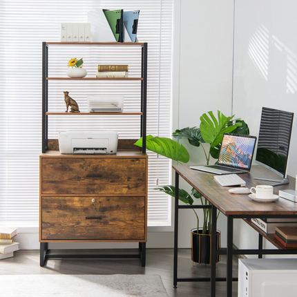 Dreamade Lateral File Cabinet with 2 Drawers with Lock