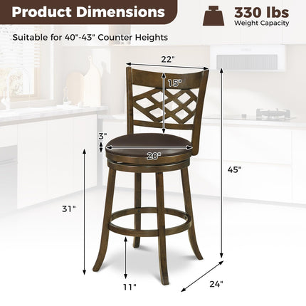 Dreamade Swivel Bar Stools Set of 2/4 26"/31" Bar Height Chairs