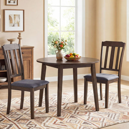 Dreamade Rubber Wood Dining Room Chairs with Comfortable Backrest & Padded Seat