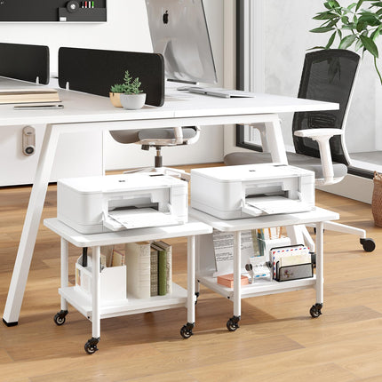 Dreamade 2 Tier Mobile Printer Table with Storage Shelf