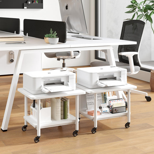 Dreamade 2 Tier Mobile Printer Table with Storage Shelf