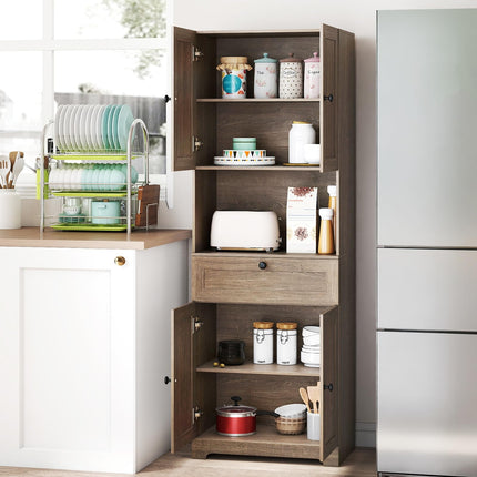 Dreamade 67.5" Tall Floor Storage Cabinet w/4 Doors & 1 Drawer