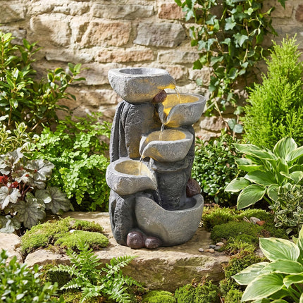 Dreamade 5-Tier Outdoor Water Fountain with Lights
