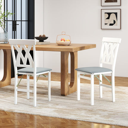 Dreamade Folding Dining Chairs with Rubber Wood Frame