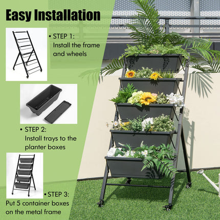 Dreamade Vertical Raised Garden Bed on Wheels