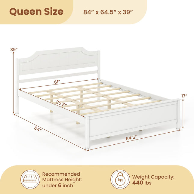 Dreamade Queen/Twin/King/Full Size Wooden Bed Frame with Headboard