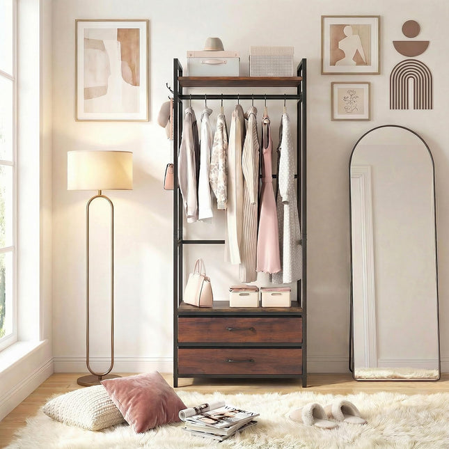 Dreamade Clothes Rack with Drawers for Living Room