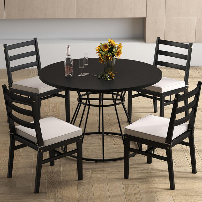 Dreamade 47" Round Farmhouse Kitchen Table for 4