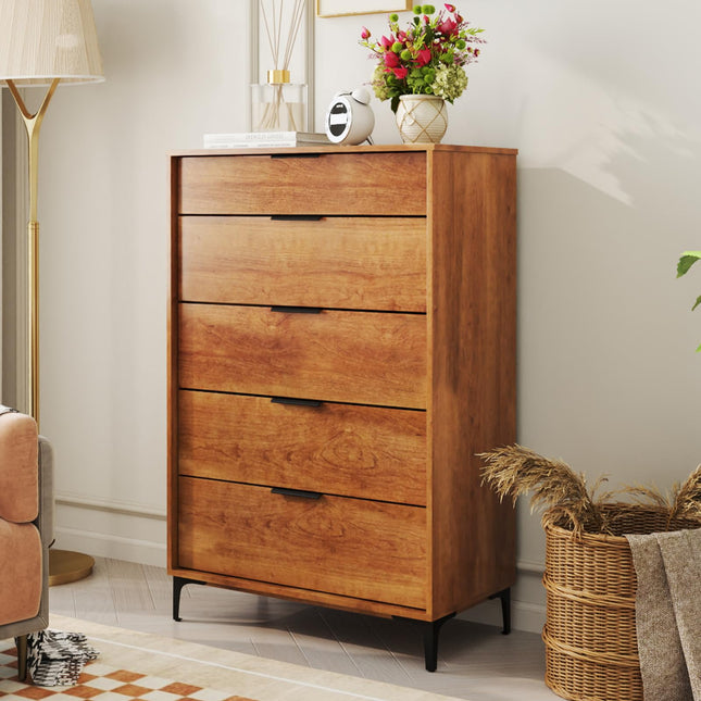 Dreamade Wooden Storage Cabinet with Anti-Tip Kit & Sturdy Metal Legs
