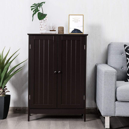 Dreamade Storage Cabinet with Doors and Shelves - Freestanding Storage Organizer with Anti-Tipping Device