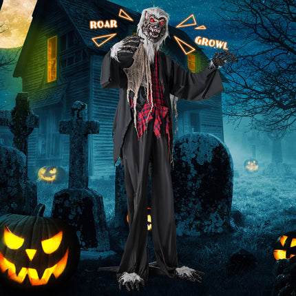 Dreamade 8.2 Ft Halloween Animatronics, Sound-Activated Werewolf with Light-up Eyes & Scary Sounds
