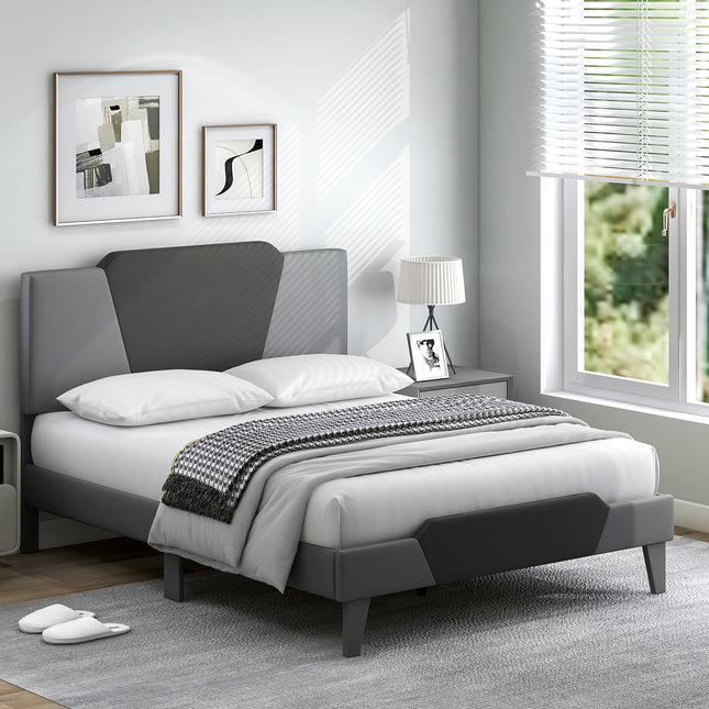 Dreamade Queen/Full/Twin Size Velvet Upholstered Bed Frame with Headboard