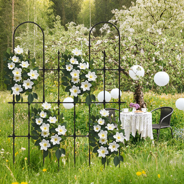 Dreamade Outdoor Garden Trellis for for Climbing Plants, 73” Tall Trellis w/Rustproof PE Coated Metal Pipes