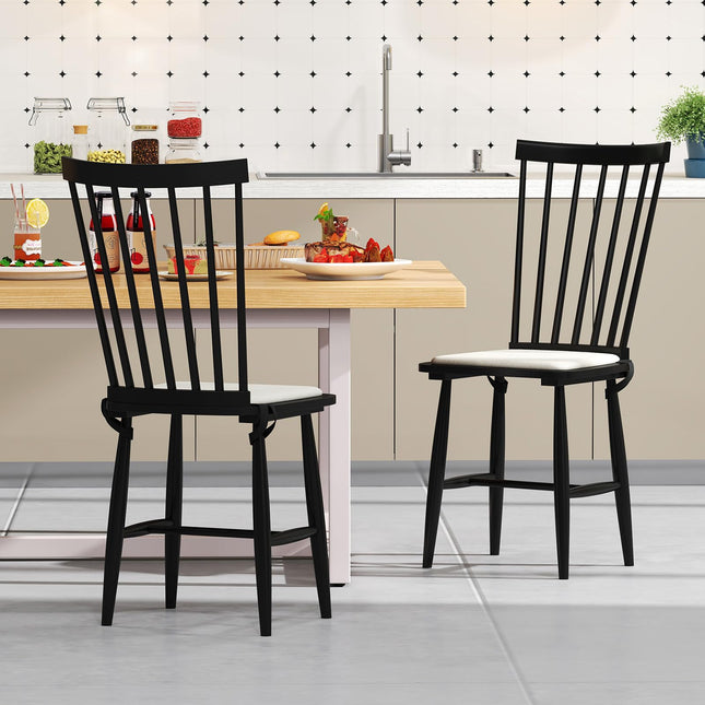 Dreamade Windsor Dining Chairs Set of 2/4 Farmhouse Wooden Kitchen Chair